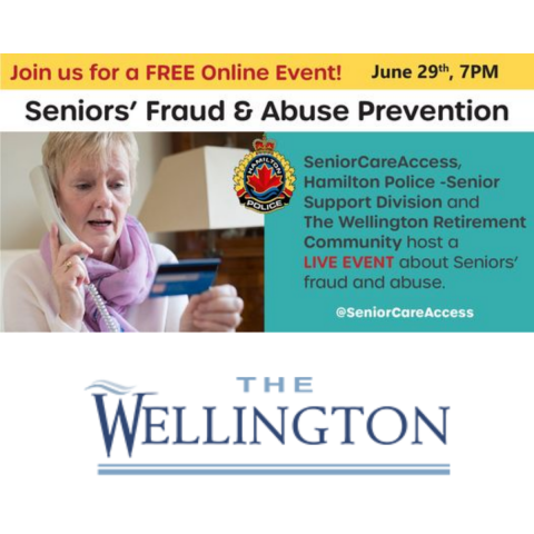 The Wellington delivers a series of webinars for older adults - June 29th is Seniors' fraud and safety